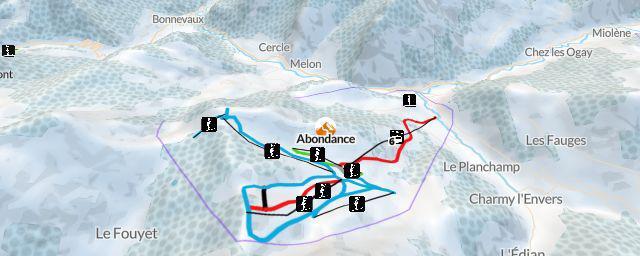 Piste map of the resort Abondance
