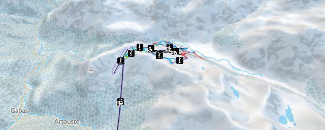 Piste map of the resort Artouste