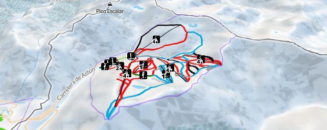 Piste map of the resort Astun