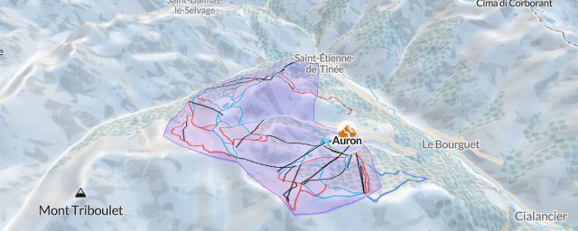 Piste map of the resort Auron