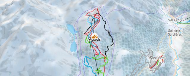 Piste map of the resort Aussois