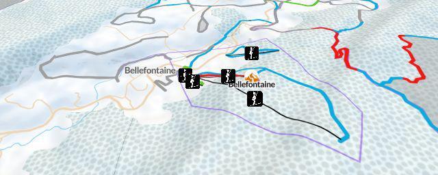 Piste map of the resort Bellefontaine