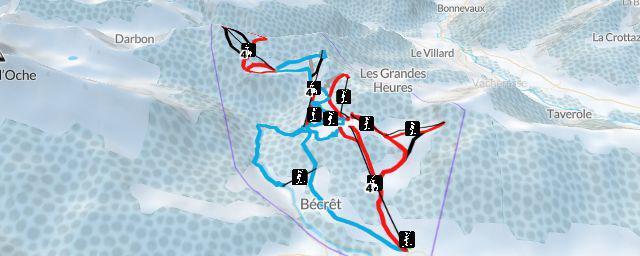 Piste map of the resort Bernex