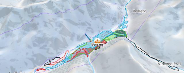 Piste map of the resort Bessans