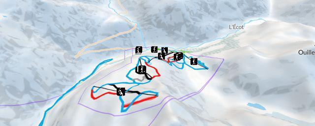 Piste map of the resort Bonneval-sur-Arc