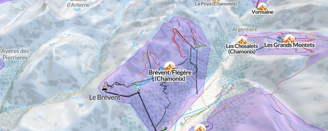 Piste map of the resort Brévent/Flégère (Chamonix)