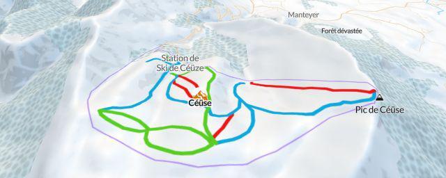 Piste map of the resort Céüse