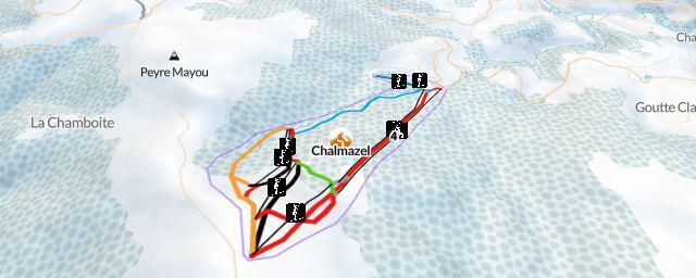 Piste map of the resort Chalmazel