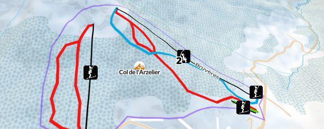 Piste map of the resort Col de l'Arzelier