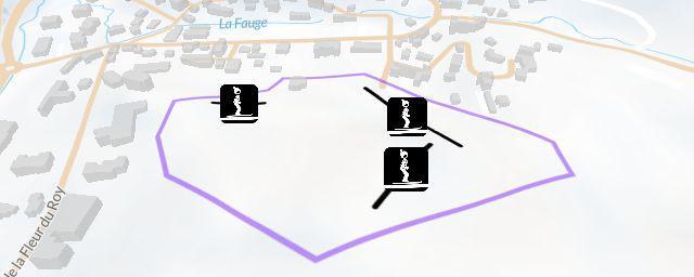 Piste map of the resort Colline des Bains
