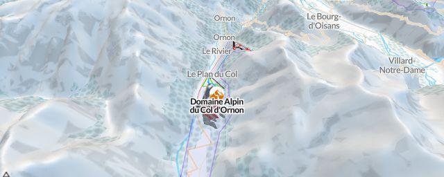 Piste map of the resort Domaine Alpin du Col d'Ornon