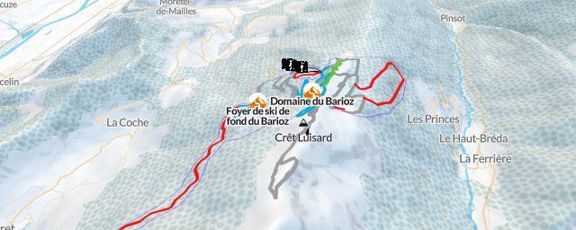Piste map of the resort Domaine du Barioz