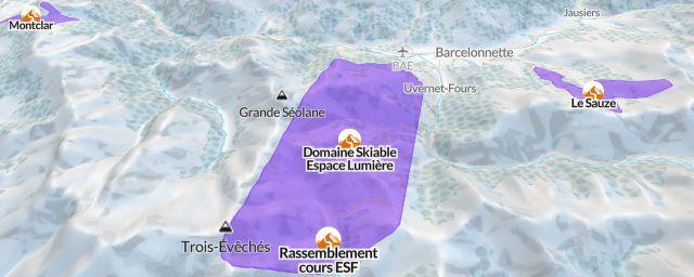 Piste map of the resort Domaine Skiable Espace Lumière