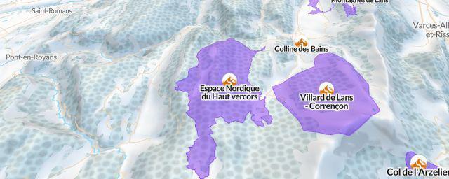 Piste map of the resort Espace Nordique du Haut vercors