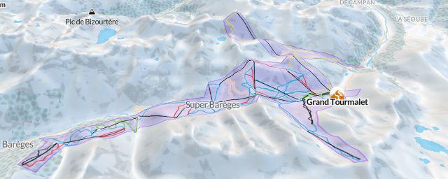 Piste map of the resort Grand Tourmalet