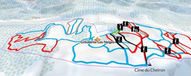 Piste map of the resort Gréolières-Les-Neiges