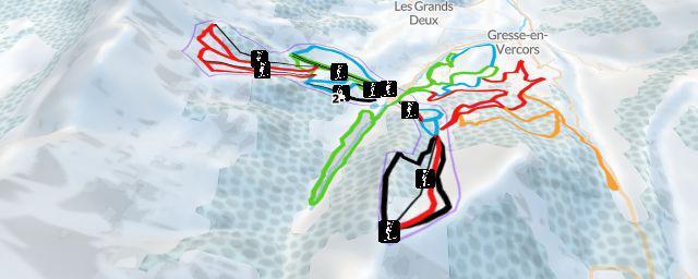 Piste map of the resort Gresse en Vercors