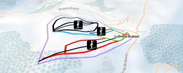 Piste map of the resort La Bresse Brabant