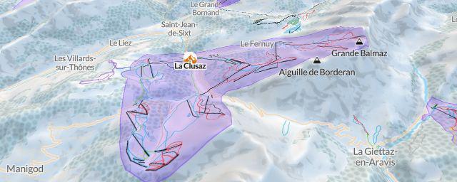 Piste map of the resort La Clusaz
