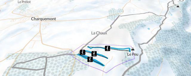Piste map of the resort La Combe Saint-Pierre