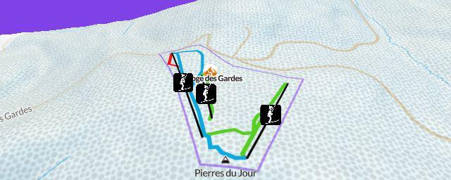 Piste map of the resort La Loge des Gardes