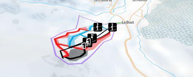 Piste map of the resort La Poya (Chamonix)
