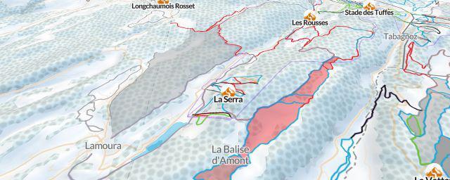 Piste map of the resort La Serra