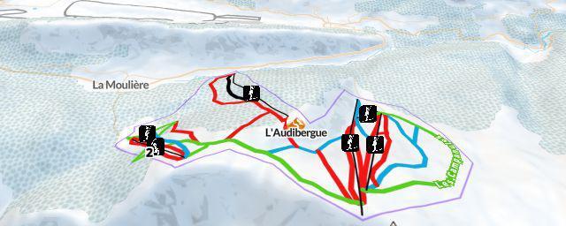 Piste map of the resort L'Audibergue