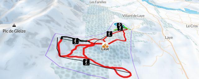 Piste map of the resort Laye