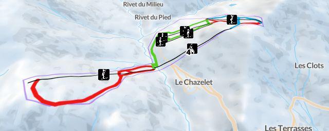 Piste map of the resort Le Chazelet
