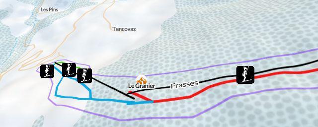 Piste map of the resort Le Granier