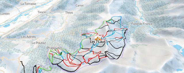 Piste map of the resort Les 7 Laux