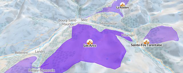 Piste map of the resort Les Arcs