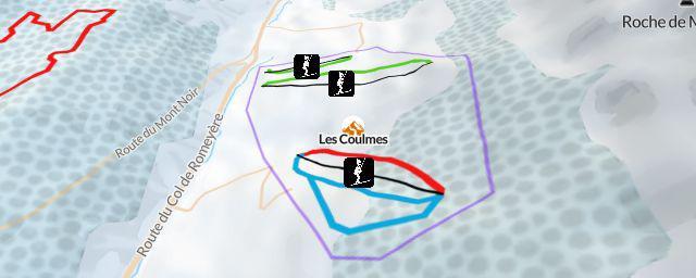 Piste map of the resort Les Coulmes