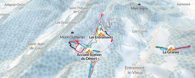 Piste map of the resort Les Entremonts