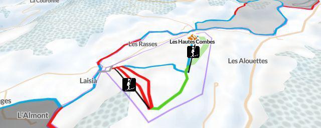 Piste map of the resort Les Hautes Combes
