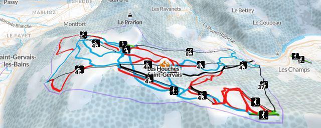 Piste map of the resort Les Houches - Saint-Gervais