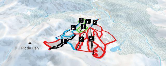 Piste map of the resort Les Monts d'Olmes