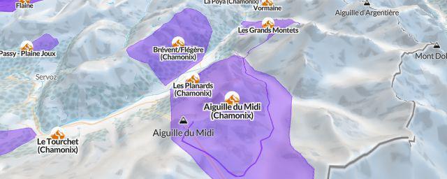 Piste map of the resort Les Planards (Chamonix)