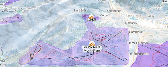 Piste map of the resort Les Portes du Mont-Blanc