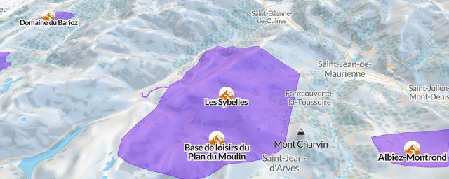 Piste map of the resort Les Sybelles