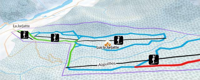 Piste map of the resort Lus la Jarjatte