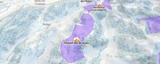 Piste map of the resort Massif des Brasses