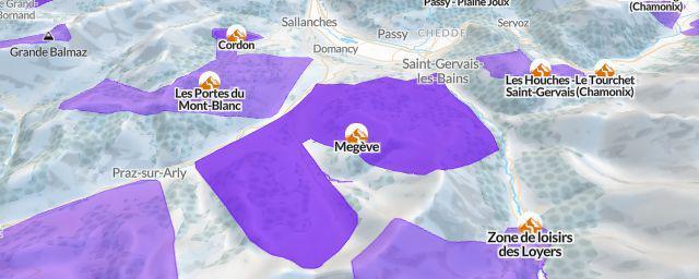 Piste map of the resort Megève