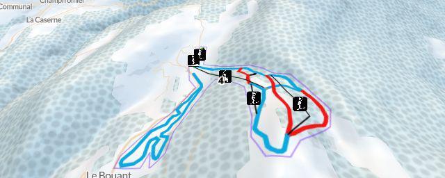 Piste map of the resort Menthières