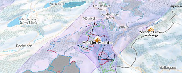 Piste map of the resort Metabief - Mont d'or