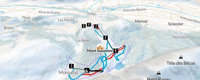 Piste map of the resort Mont Saxonnex