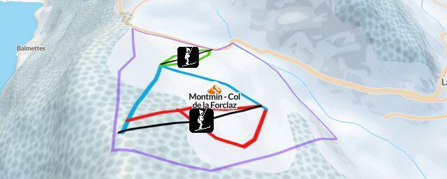 Piste map of the resort Montmin - Col de la Forclaz