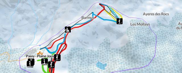 Piste map of the resort Passy - Plaine Joux