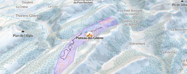Piste map of the resort Plateau des Glières